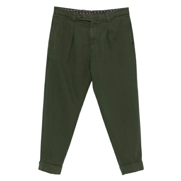 ベルウィッチ メンズ 心地よいズボン下 ボトムス Chiaia gd pleated trousers Green