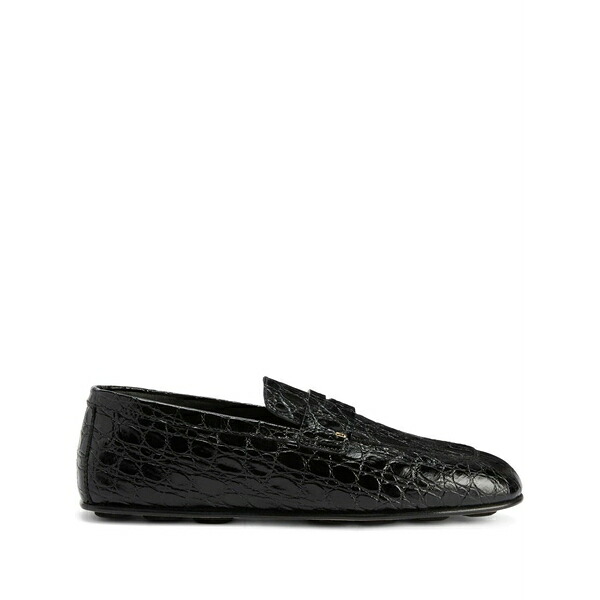 ジュゼッペザノッティ メンズ スリッポン・ローファー シューズ Cristophe crocodile-embossed loafers Black