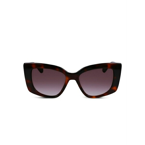 リュージョー メンズ サングラス・アイウェア 付属物 Logo-plaque cat-eye sunglasses Brown