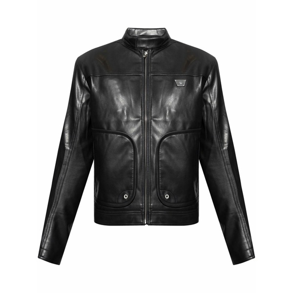 ミスビヘイブ メンズ 上衣＆上衣 アウター Zipped leather jacket  Black