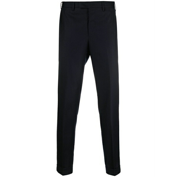 PTトリノ メンズ 心地好いズボン下 ボトムス Virgin-wool tailored trousers Blue