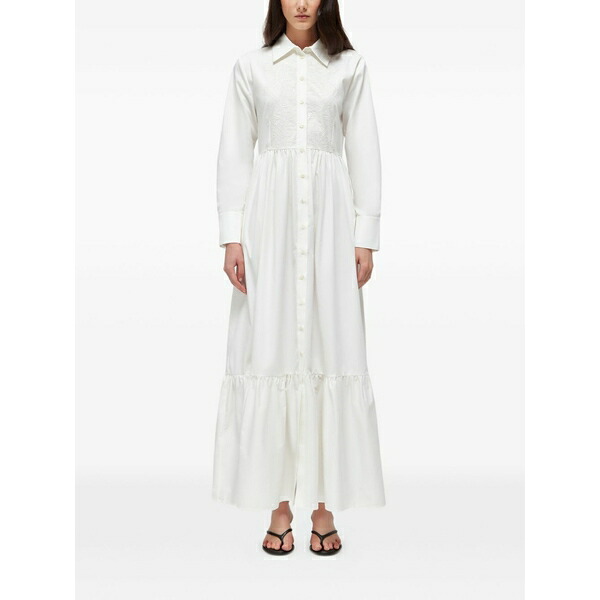 青碧御嬢さん レディース 衣裳 トップス Lace-panelled tiered dress White