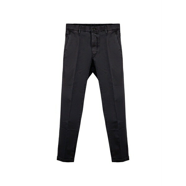 インコテックス メンズ 心地好いズボン下 ボトムス Slim-fit chino trousers Black