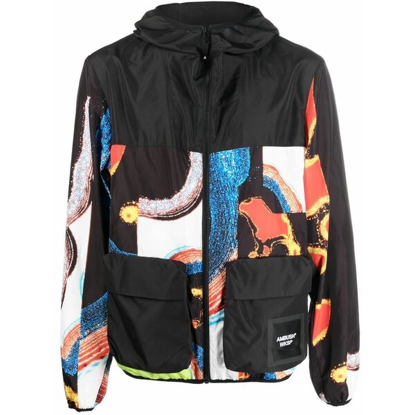 アンブッシュ メンズ 上衣＆上衣 アウター Abstract-pattern paneled technical jacket Black
