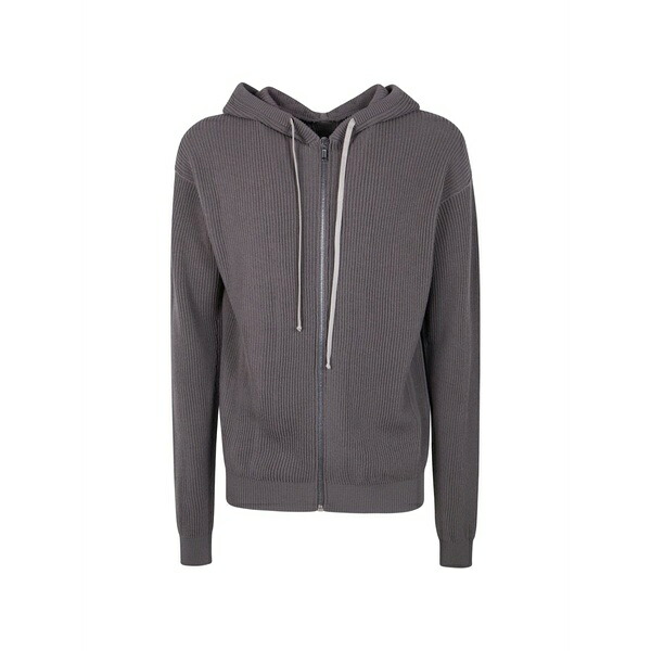 リックオウエンス メンズ 上衣＆上衣 アウター Hooded zip jacket Grey
