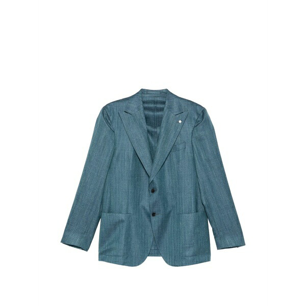 ルイジ・ビアンキ・マントヴァ メンズ 上衣＆上衣 アウター Button wool blazer Blue