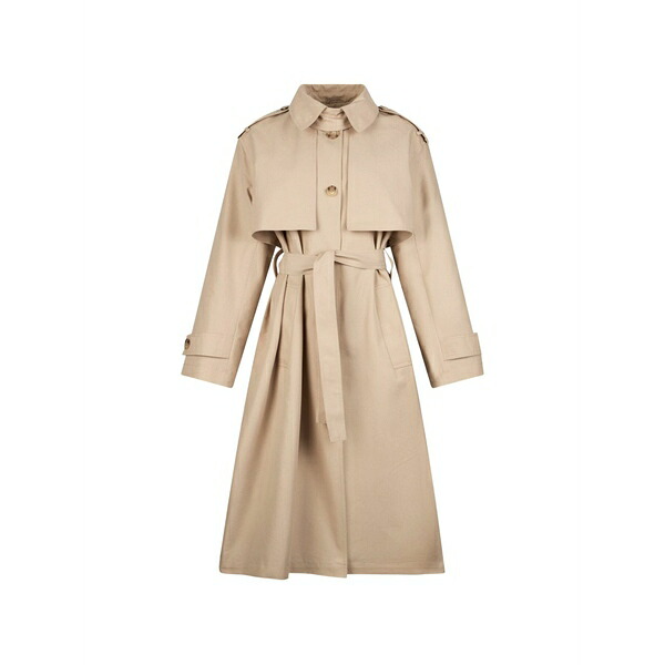 リュージョー レディース 厚地の外套 アウター Scarf gabardine trench coat Neutrals