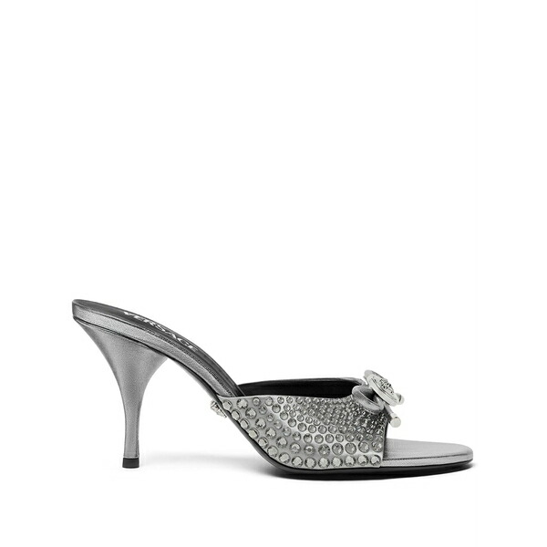 ヴェルサーチ レディース サンダル シューズ 85粍 leather mules Silver