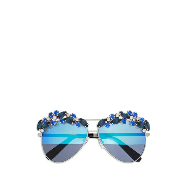 フィリップ飾り気の無い レディース 黒眼鏡＆アイウェア 添え物 Precious stones pilot sunglasses Silver