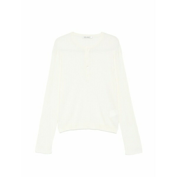 アワーレガシー メンズ プルオーバー トップス Fine ribbed-knit t-shirt Neutrals