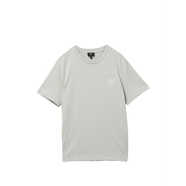 アーペーセー メンズ ティーシャツ トップス Logo-embroidered round neck t-shirt Grey