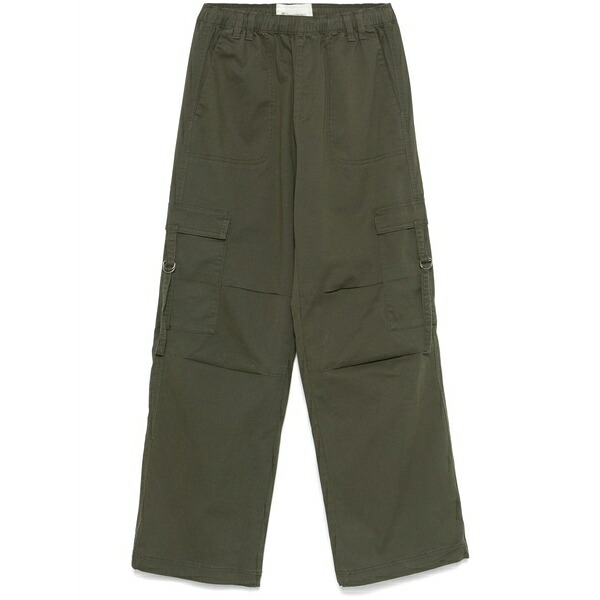 はやりっ児 レディース 心地よいズボン下 ボトムス Straight-leg cargo trousers Green