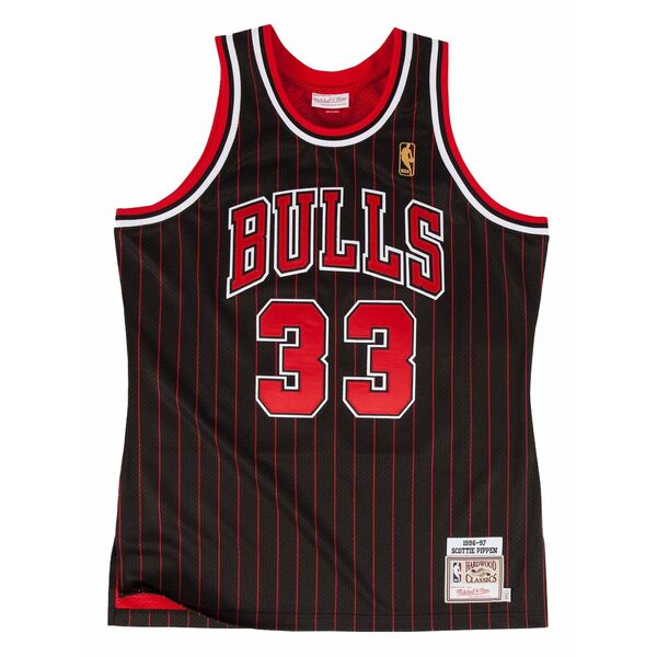 ミッチェル\u0026ネス メンズ ティーシャツ トップス Bulls 1996 scottie pippen jersey Black