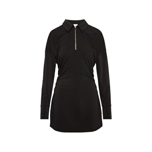 カルバンクライン レディース 衣裳 トップス Zipped classic-collar mini dress Black