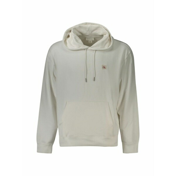 カルバンクライン メンズ パーカー・スウェットシャツ アウター Logo-patch drawstring hoodie Neutrals