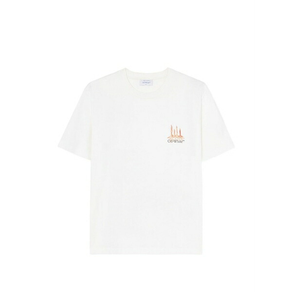 象牙色 メンズ ティーシャツ トップス Logo graphic t-shirt  White