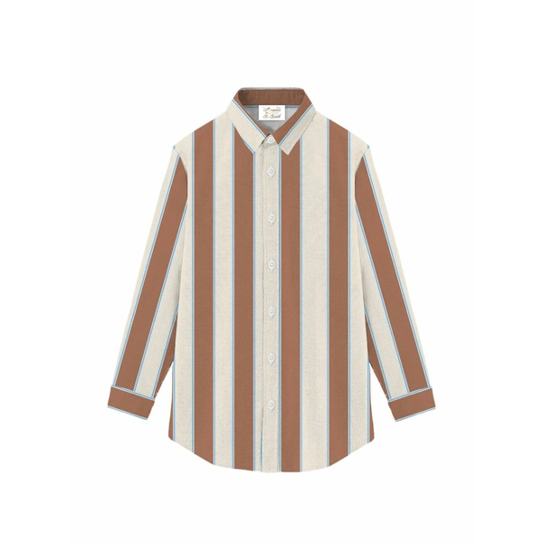 エムシーツーセイントバース レディース プルオーバー トップス Brigitte striped button shirt Brown