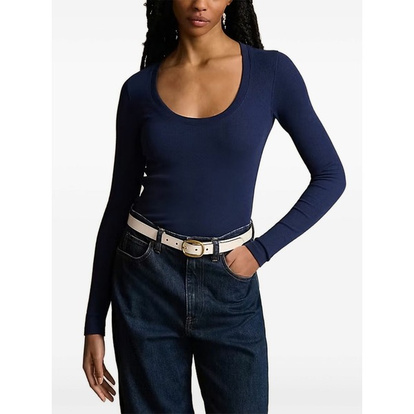 ラルフローレン レディース ティーシャツ トップス Scoop-neck long-sleeve top Blue