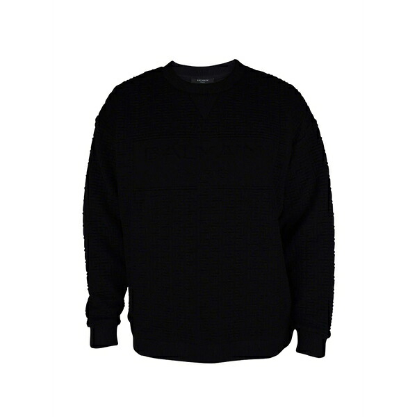 バルマン メンズ パーカー・スウェットシャツ アウター Crew-neck sweater Black