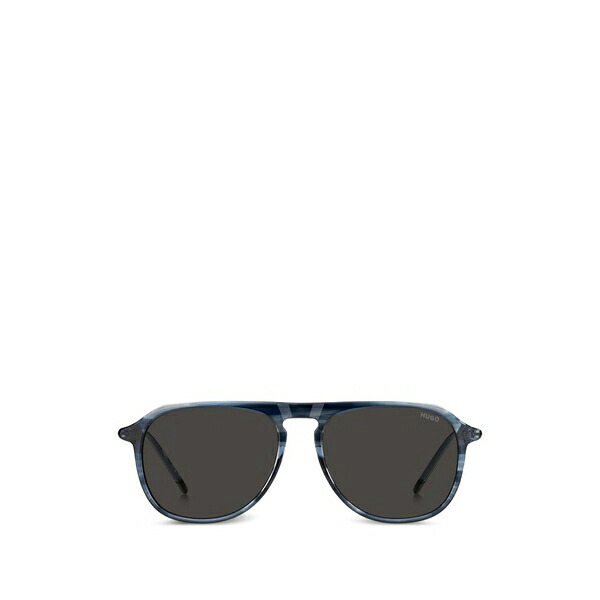 主任者 メンズ サングラス・アイウェア 付属物 Horn-effect pilot sunglasses Blue