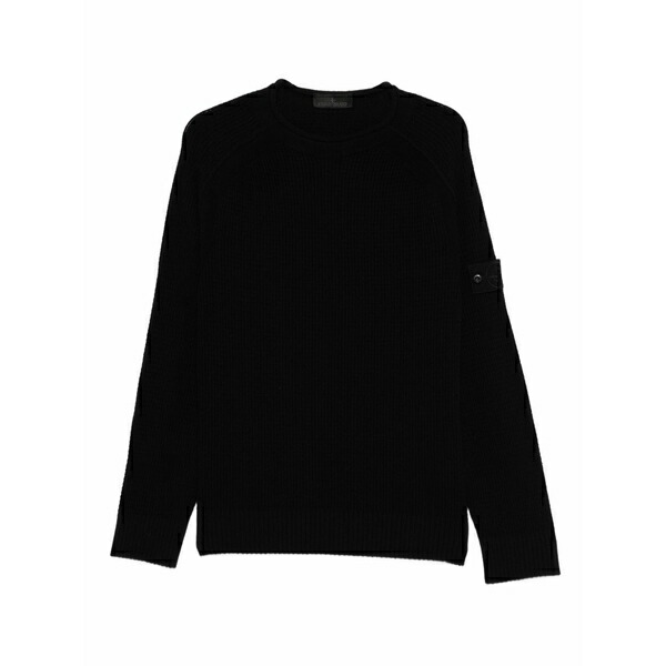 ストーンアイランド メンズ パーカー・スウェットシャツ アウター Ribbed crew-neck sweatshirt Black