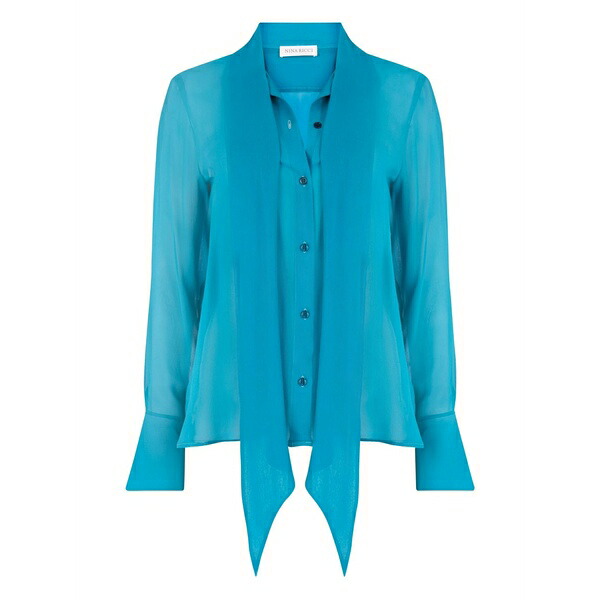 ニナリッチ レディース プルオーバー トップス Lavalliere satin shirt Blue