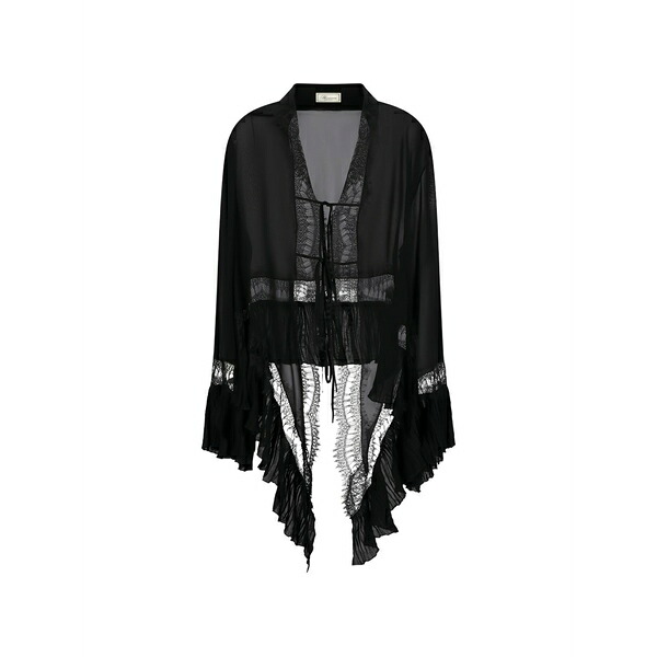 ブルマリン レディース プルオーバー トップス Georgette lace blouse Black