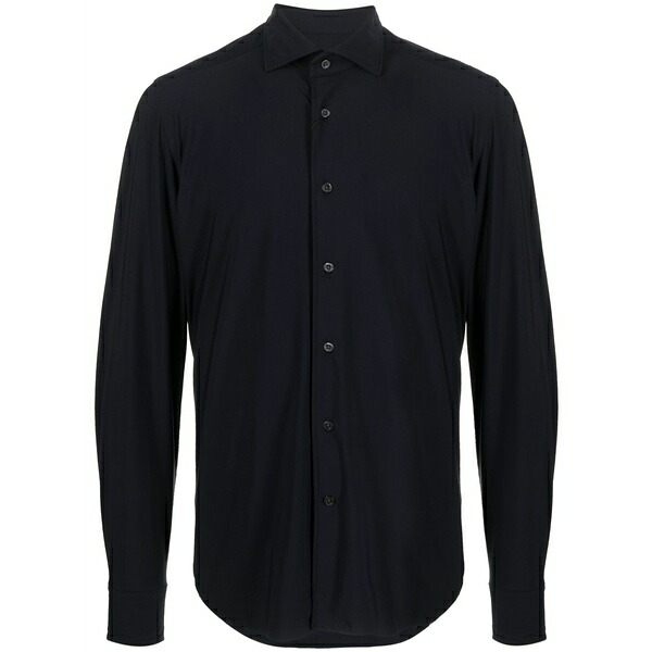 コルネリアーニ メンズ プルオーバー トップス Spread-collar button-up shirt Blue