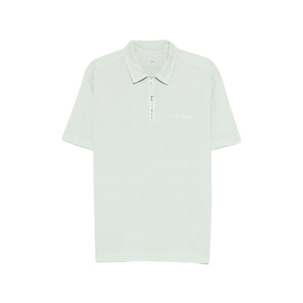 シーピーカンパニー メンズ スポーツシャツ トップス Zip polo shirt Green