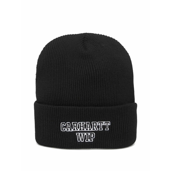鉄道車両ハート型 メンズ かぶり笠 佩び物 Alumni ribbed-knit beanie hat Black