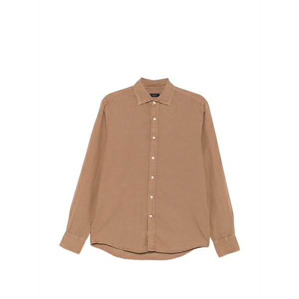 デペルル メンズ プルオーバー トップス Flynn curved-hem shirt Neutrals