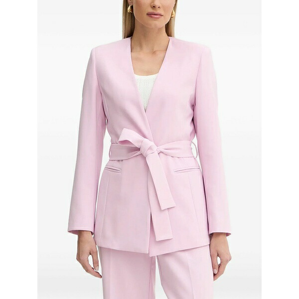 フラコミーナ レディース 上衣＆上衣 アウター Belted blazer Pink
