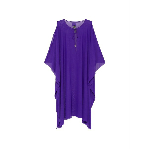 フィジコ レディース 衣裳 トップス Cold-shoulder semi-sheer dress Purple