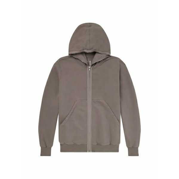 リックオウエンス メンズ パーカー・スウェットシャツ アウター Zip-up hoodie Brown