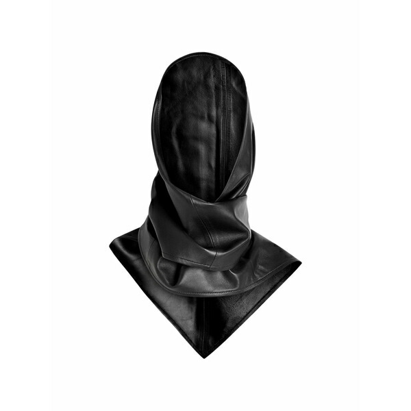 ノールハンマー レディース 鳥打ち帽 付属物 Leather balaclava Black