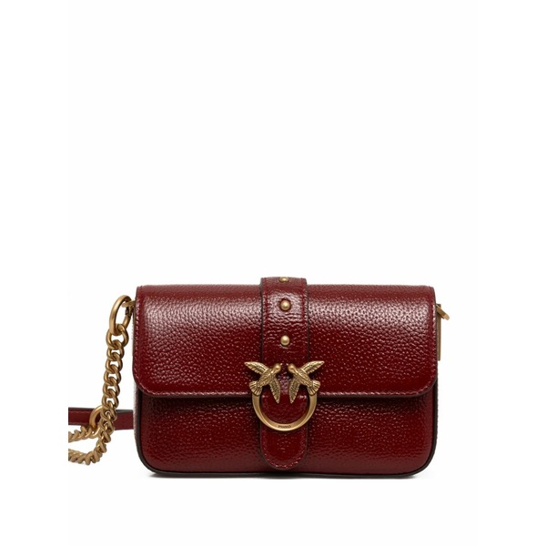 ピンコ レディース ハンドバック 御徒面子 Love birds leather mini crossbody bag Red