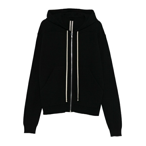 リックオウエンス メンズ 上衣＆上衣 アウター Zip-up hooded jacket Black