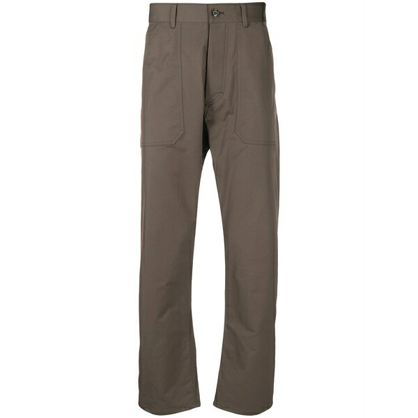 ナヌーシュカ メンズ 心地好いズボン下 ボトムス High-rise straight-leg trousers Green