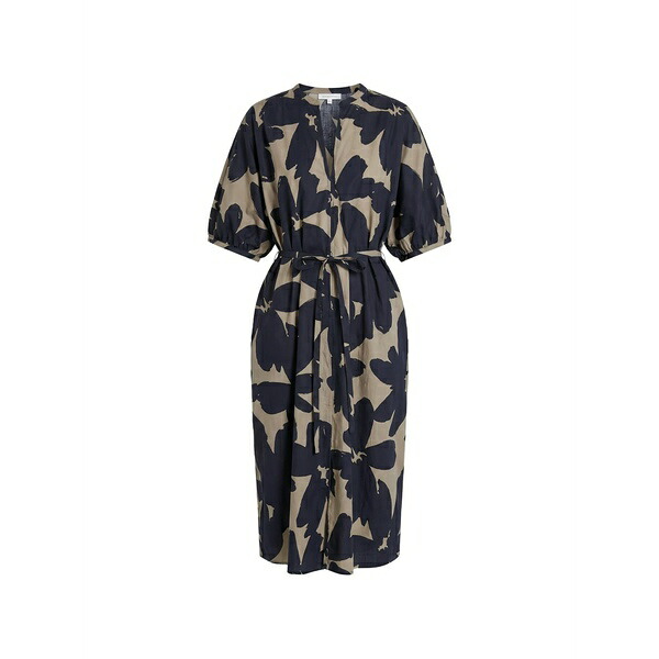 メイメイジェイ レディース 衣裳 トップス Floral-print belted MIDI dress Blue