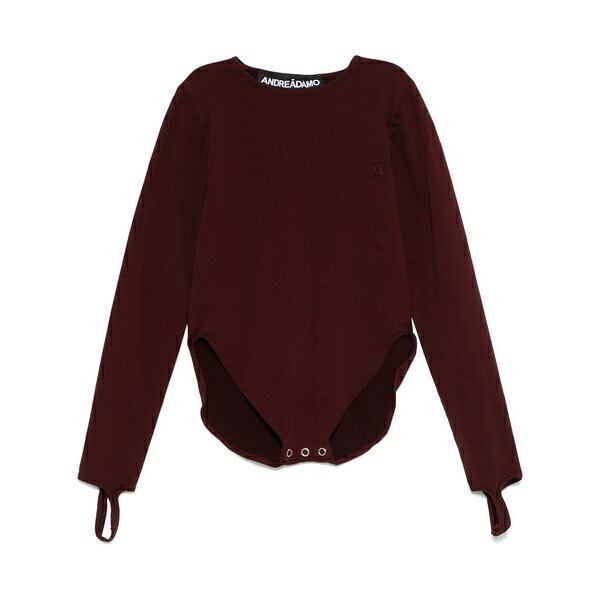 アンドレダモ レディース ティーシャツ トップス Logo-patch bodysuit Red
