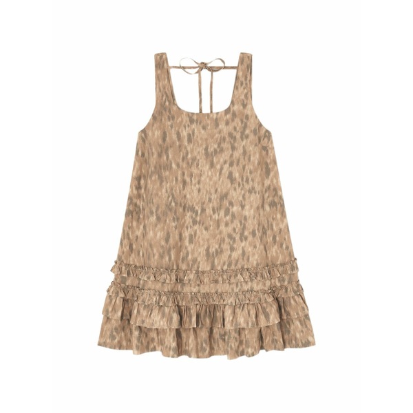 ガニー レディース 衣裳 トップス Ruffled printed mini dress Neutrals