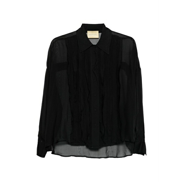 モモン レディース プルオーバー トップス Lucia buttoned bouse  Black