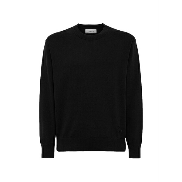 ラネウス メンズ 編み物\u0026プルオーバー アウター Embroidered-star crew-neck sweater Black