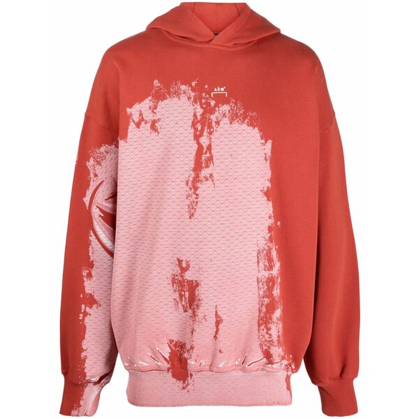 アコールドウォール メンズ パーカー・スウェットシャツ アウター Brushstroke abstract-print hoodie Red