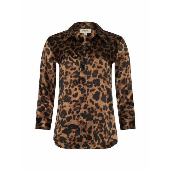 ラジャンス レディース プルオーバー トップス Dani leopard-print blouse Brown