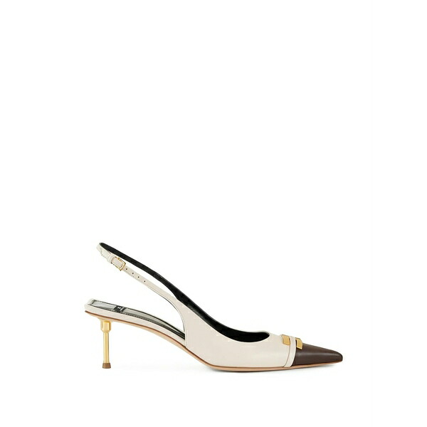 エリザベスフランキ レディース パンプス シューズ Logo leather slingback pumps Neutrals