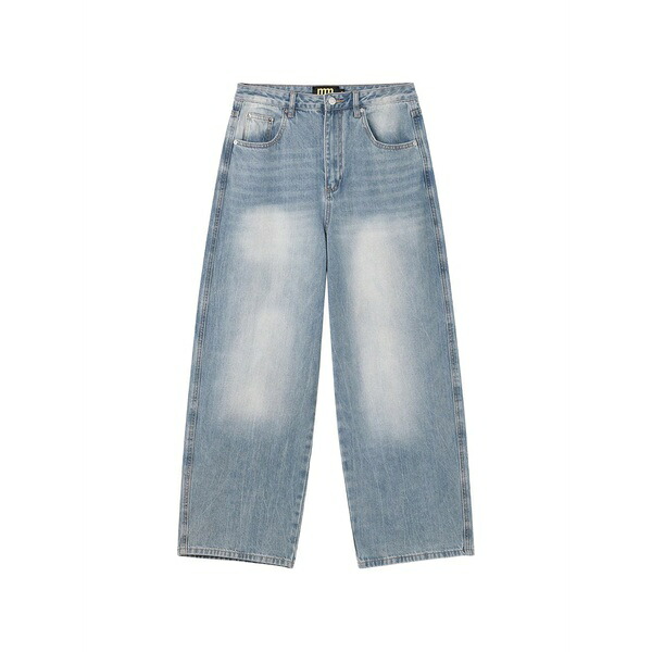 ミニ皮膚軟化剤 レディース ジーンズズボン下 ボトムス Faded wing-print jeans Blue