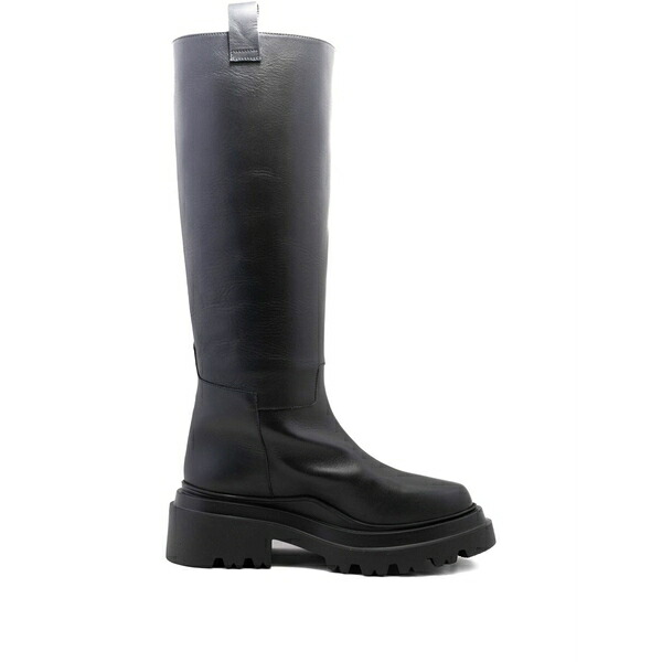 プランシー レディース ブーツ シューズ Zip-detail platform boots Black|asty