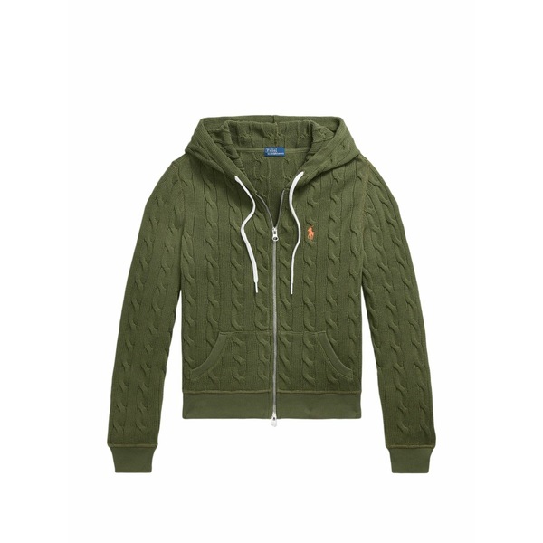 ラルフローレン レディース パーカー・スウェットシャツ アウター Cable-knit hoodie Green