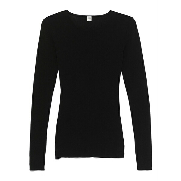 トーテム レディース Tシャツ トップス Compact cotton t-shirt Black｜asty